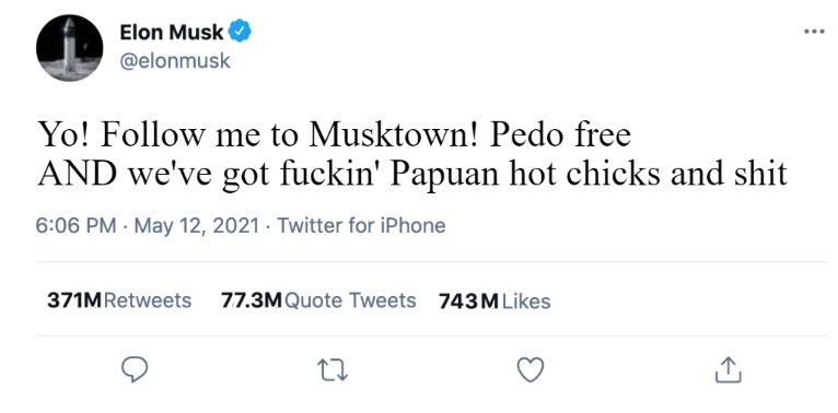 Elon Musk's Musktown Tweet