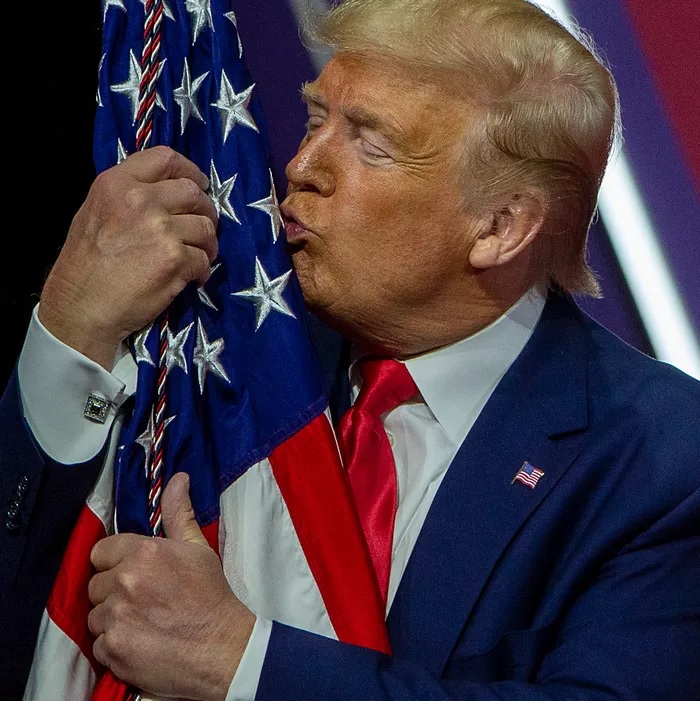 Donald Trump Making Sweet, Sweet Love to the Stars and Stripes